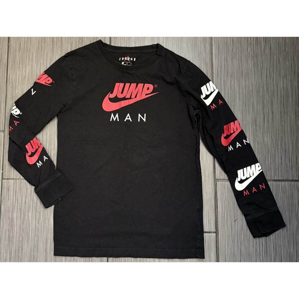 Nike Air Jordans Standard Fit Long Sleeve Jumpman Triple Threat T-Shirt Large